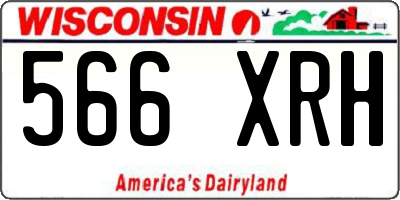WI license plate 566XRH