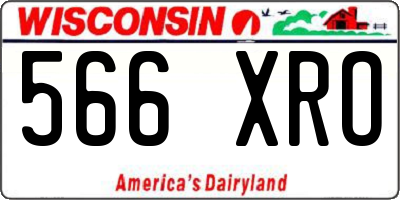 WI license plate 566XRO