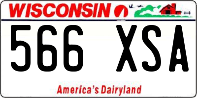 WI license plate 566XSA
