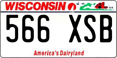 WI license plate 566XSB