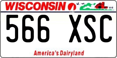 WI license plate 566XSC