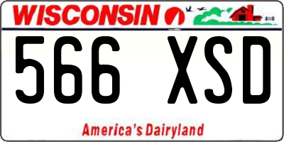 WI license plate 566XSD