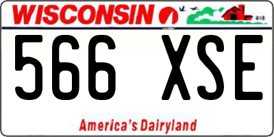 WI license plate 566XSE
