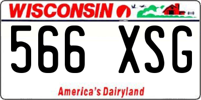 WI license plate 566XSG