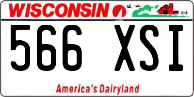 WI license plate 566XSI