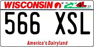 WI license plate 566XSL
