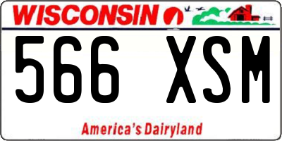 WI license plate 566XSM