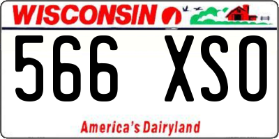WI license plate 566XSO
