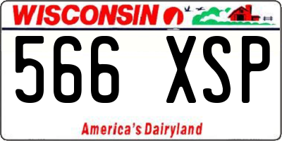 WI license plate 566XSP