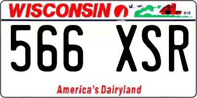 WI license plate 566XSR