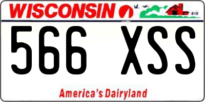 WI license plate 566XSS