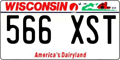 WI license plate 566XST