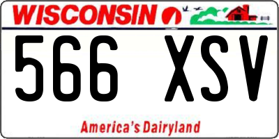 WI license plate 566XSV