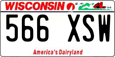 WI license plate 566XSW