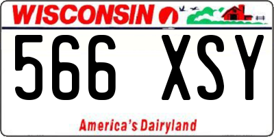 WI license plate 566XSY