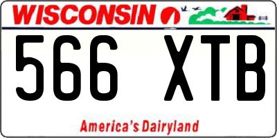 WI license plate 566XTB