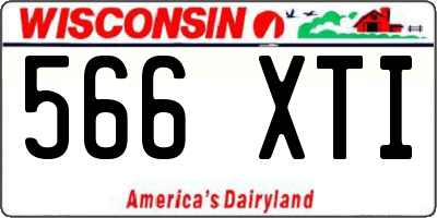 WI license plate 566XTI