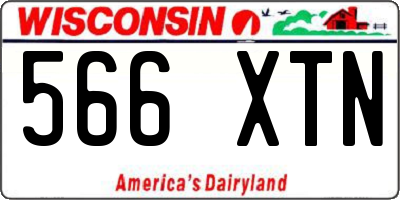 WI license plate 566XTN