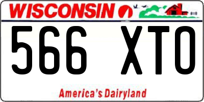 WI license plate 566XTO