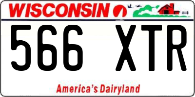 WI license plate 566XTR