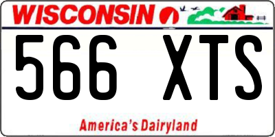 WI license plate 566XTS