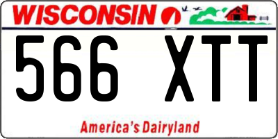 WI license plate 566XTT
