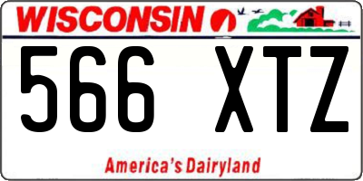 WI license plate 566XTZ