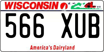 WI license plate 566XUB