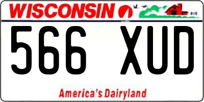 WI license plate 566XUD