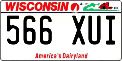 WI license plate 566XUI