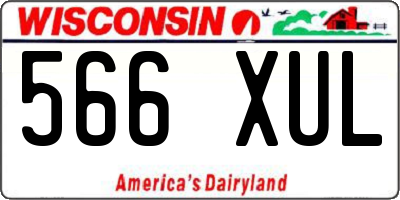 WI license plate 566XUL