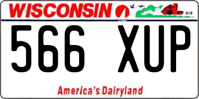 WI license plate 566XUP