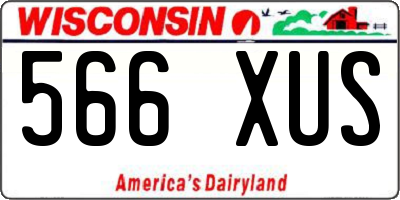 WI license plate 566XUS