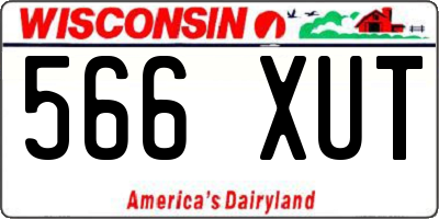 WI license plate 566XUT