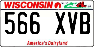WI license plate 566XVB