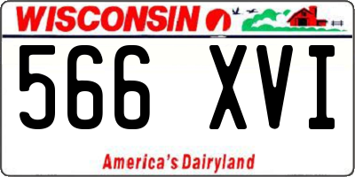 WI license plate 566XVI