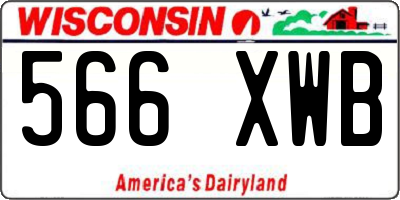 WI license plate 566XWB
