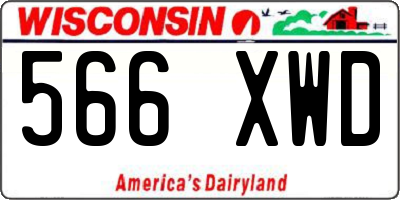 WI license plate 566XWD