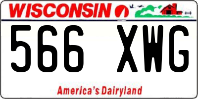 WI license plate 566XWG