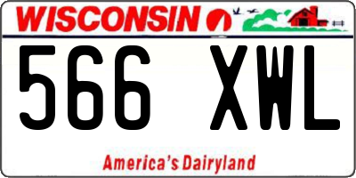 WI license plate 566XWL