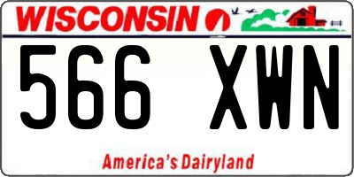 WI license plate 566XWN