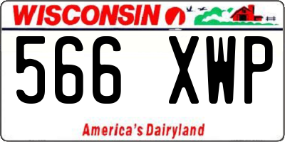 WI license plate 566XWP