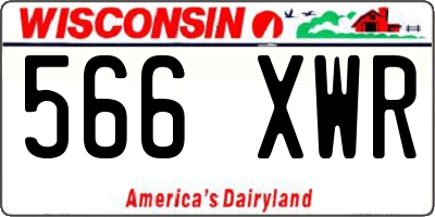 WI license plate 566XWR