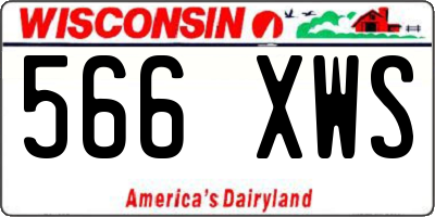 WI license plate 566XWS