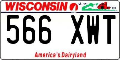WI license plate 566XWT