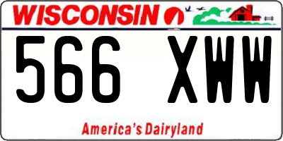 WI license plate 566XWW