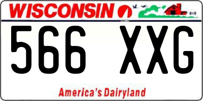 WI license plate 566XXG