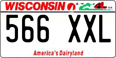 WI license plate 566XXL