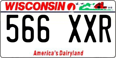 WI license plate 566XXR