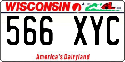 WI license plate 566XYC